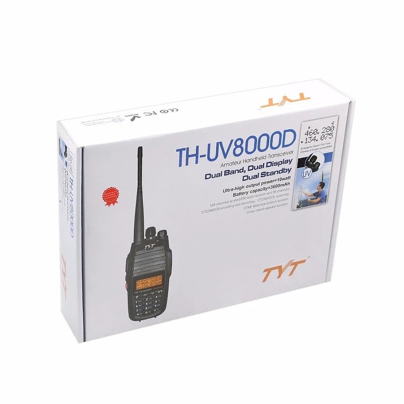 TYT teyitong TH-UV8000D inalámbrico FM walkie-talkie UV de doble segmento 10W de alta potencia al aire libre mesa de mano