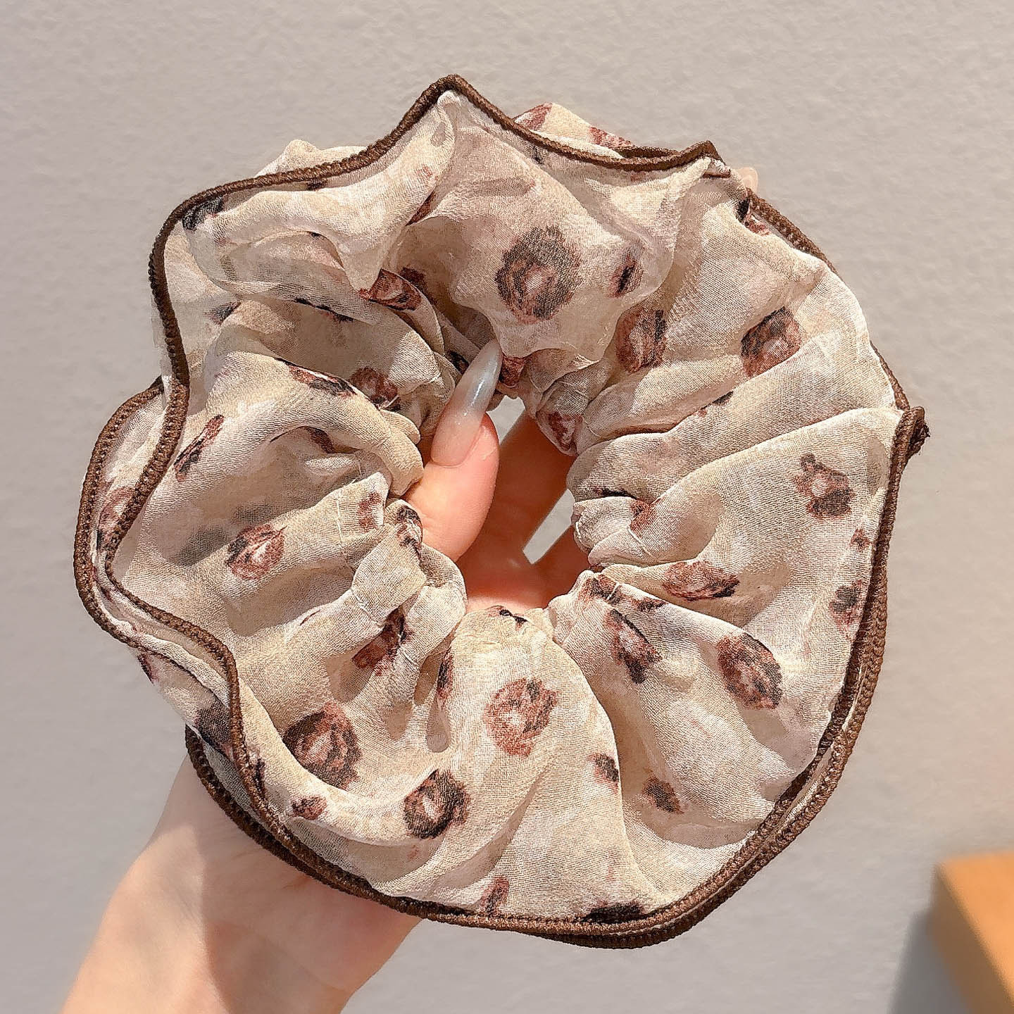 1#갈색 곰팡이 머리끈 - 약 15cm