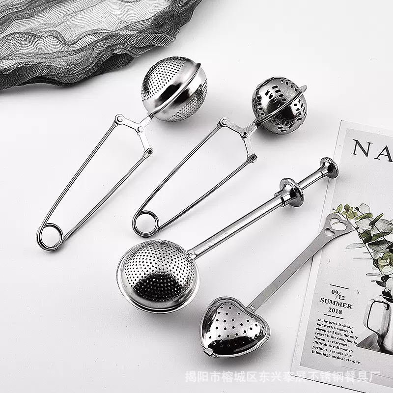 圆球伸缩半全漏滤茶器304不锈钢烟斗形茶滤泡茶器茶球