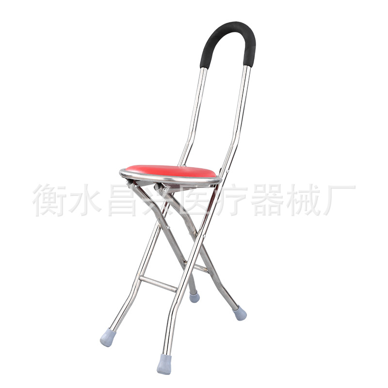 Fabricante de acero inoxidable silla de muletas plegables silla de muletas de cuatro esquinas de muletas para personas mayores muletas muletas asistente a la caminata personalizado