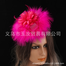 扭秧歌二人转广场舞羽毛头花大秧歌头饰跳舞蹈演出亚马逊跨境发饰