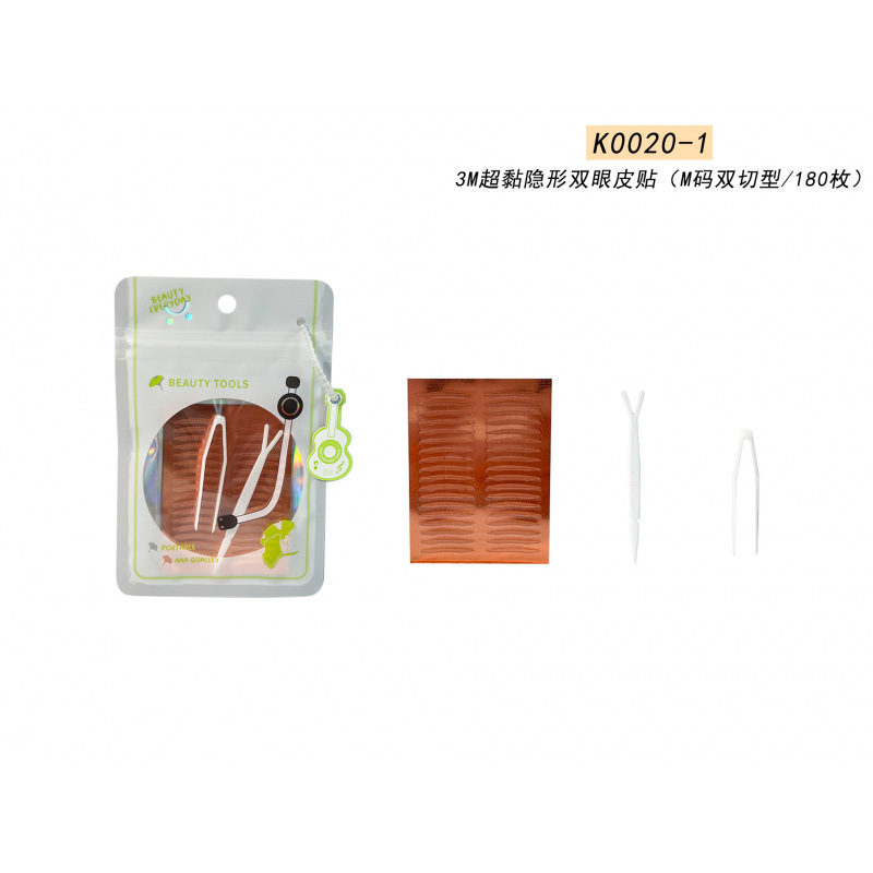 K0020 - 1 pegatinas de párpados dobles invisibles súper pegajosas 3M (tipo de doble Corte de código m)