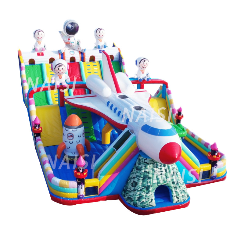 Centro comercial atrio gran deslizante cuadrado puestos inflables parque infantil cama infláble castillo inflables indoor