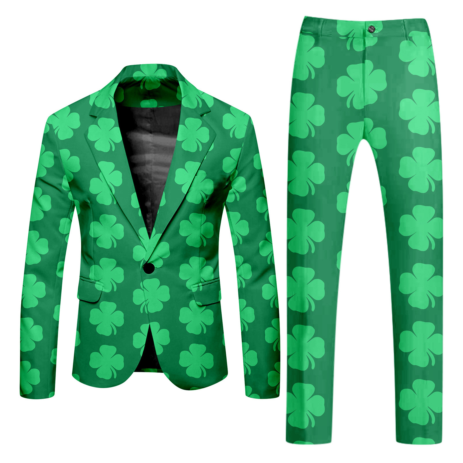 Traje verde fresco y enérgico Traje de estilo de personalidad casual de negocios Traje de un solo botón Pantalones delgados WL8-MR7