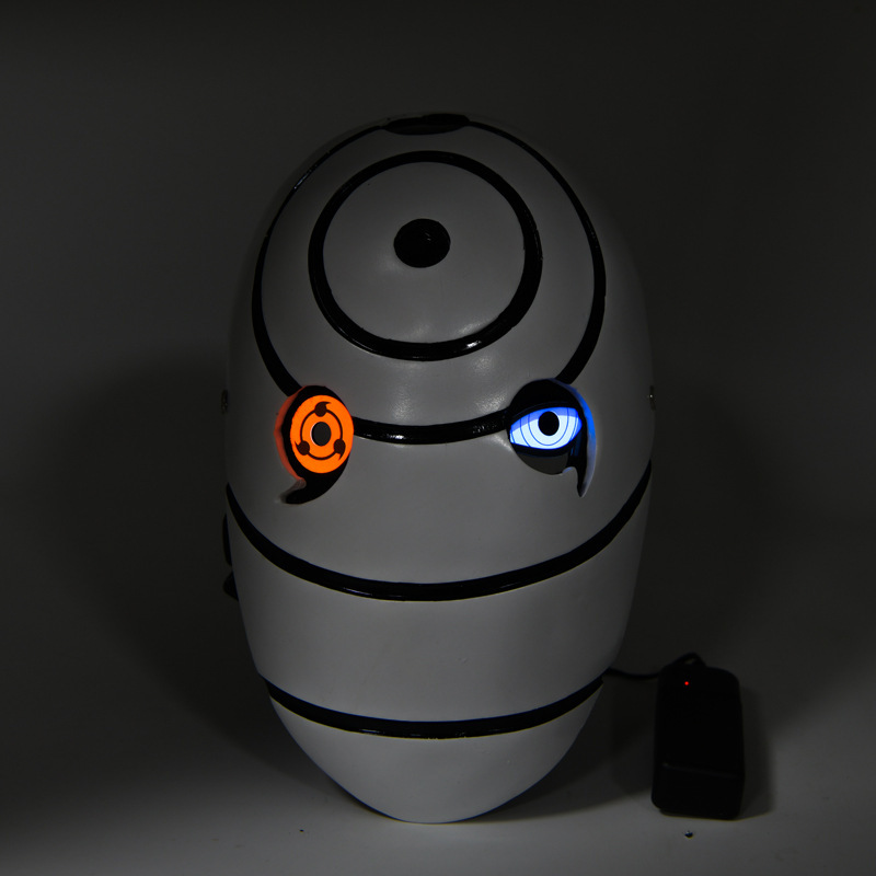 Máscara de Naruto brillante Uchiha con manchas de tierra A Fei escribe una máscara blanca de ojos de rueda cara completa cosplay cos