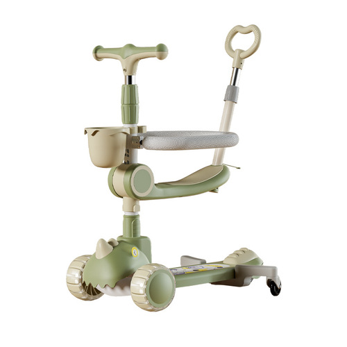 Skateboard for 3-6 year old children, 1-12 year old kids, big kids, boys and girls, trike, slider, scooter, three-in-one