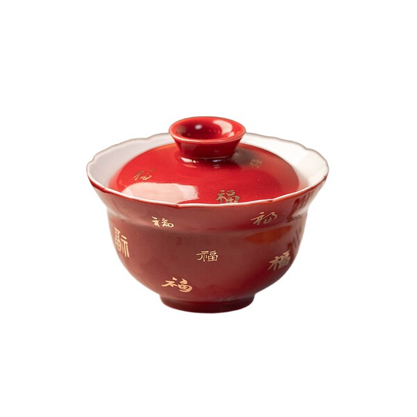 Ceramic festive tea cup for home use