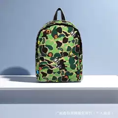 BAPE Backpack Camo Cartoon Letter Print Student Unisex Couple Versatile Schoolbag Casual Fashion Streetwear