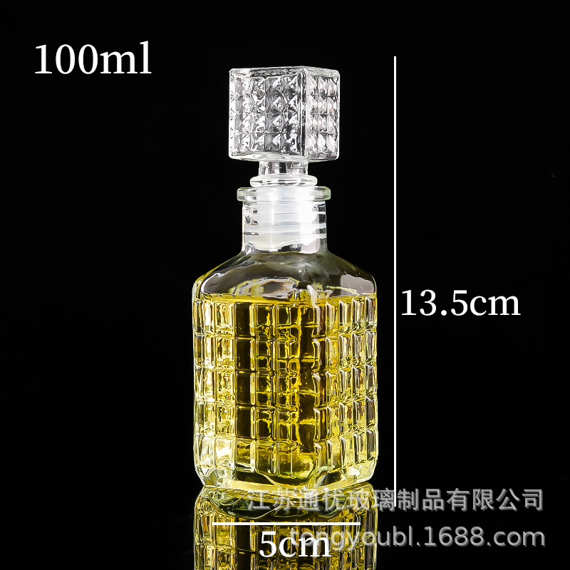 Pequeña botella de vino de vidrio resistente a altas temperaturas decantador a prueba de fugas pequeña botella de vino decoración moderna simple 50ml-150ml separador de vino