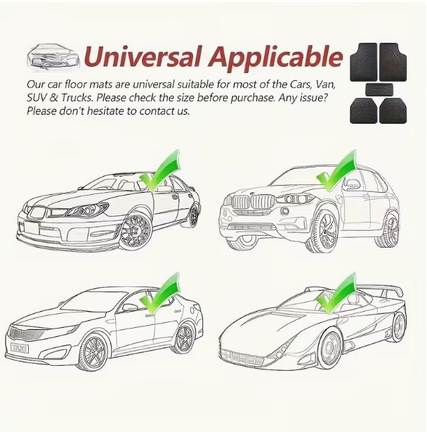 Cross-border Amazon universal car floor mats, waterproof leather version, wholesale and dropshipping from cross-border manufacturers, foreign trade PVC labeling