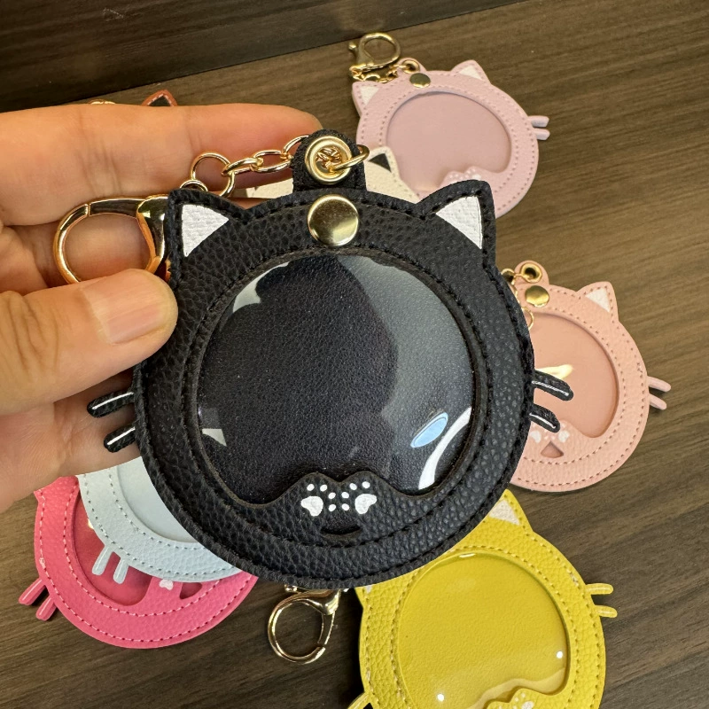 П pendant драгоценная мышка-котик, PVC и кожа с металлической пряжкой, диаметр 58/75 мм