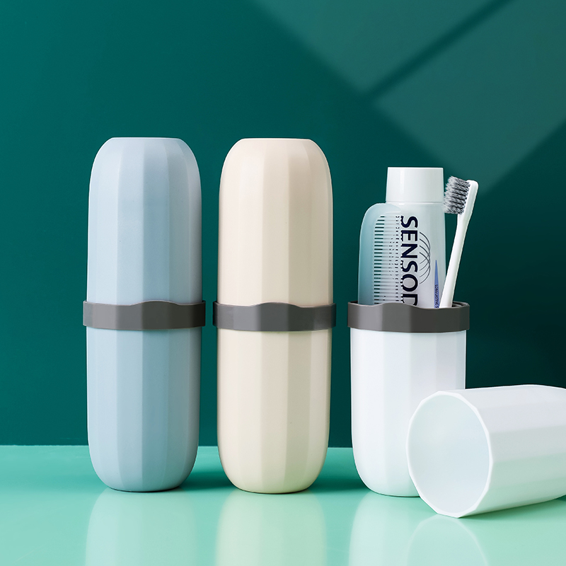 Set porta spazzolino da viaggio, contenitore portatile multifunzionale per spazzolino da denti._voghion.com