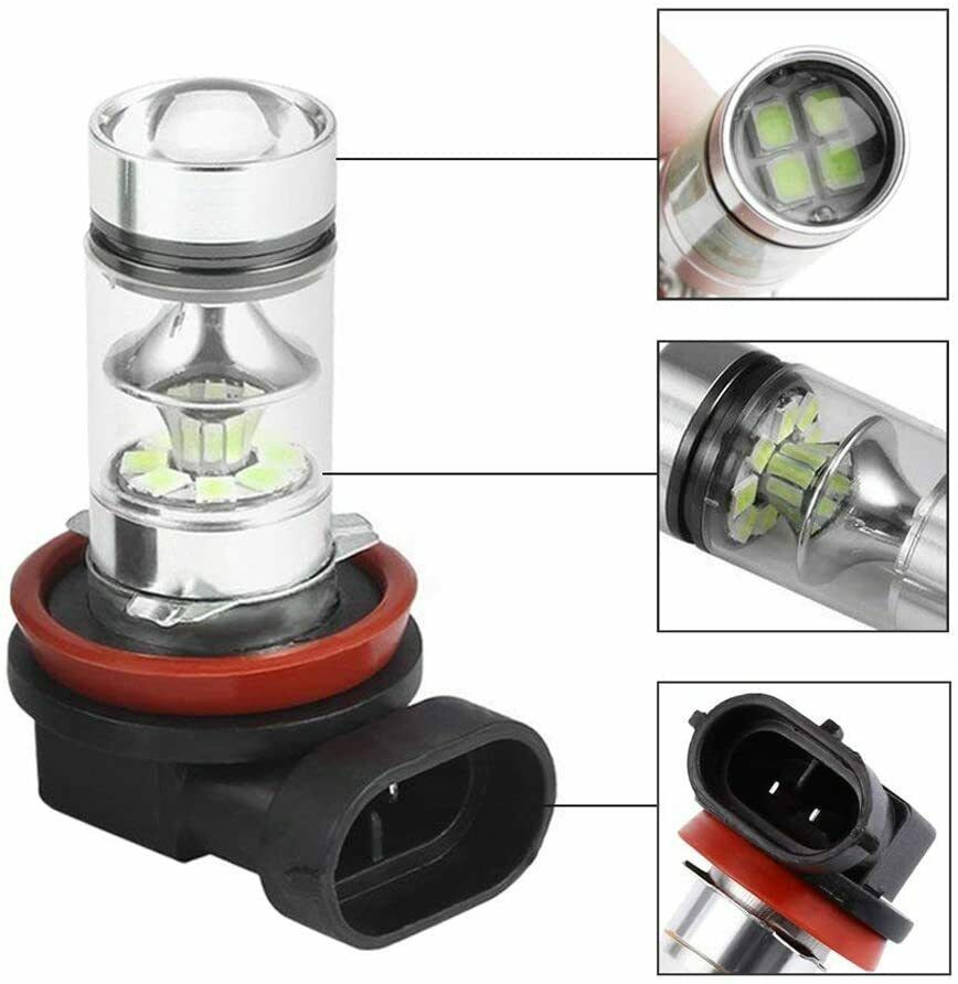 Lámpara de niebla LED de automóvil 100W H8 / H9 / H11 6000K Lámpara de niebla de automóvil de día image 6