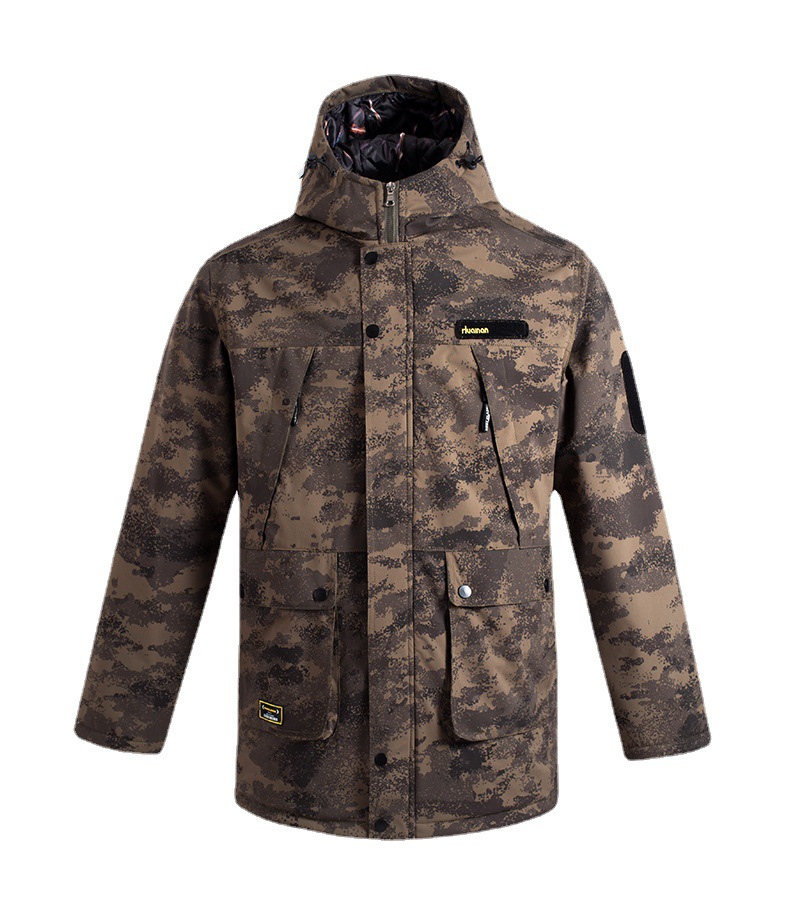 Chaqueta acolchada de algodón impermeable engrosada de invierno chaqueta acolchada de algodón a prueba de lluvia a prueba de nieve chaqueta acolchada de algodón de longitud media chaqueta acolchada de tela impermeable chaqueta a prueba de frío