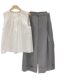 Small tea style wear a set of western style age-reducing casual versatile capable temperament gray wide leg pants suit women