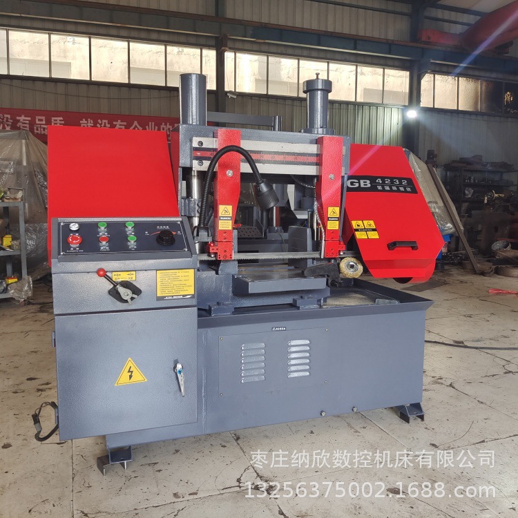 GB4232液压半自动金属带锯床双立柱龙门小型钢筋锯床