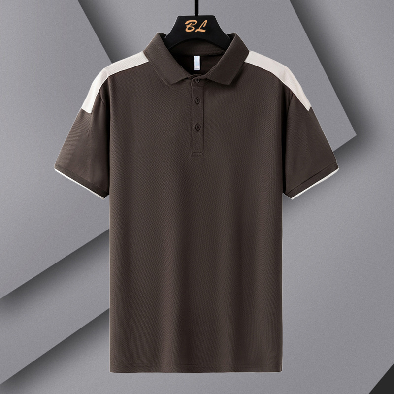 Summer Polo Shirt Men's Short-sleeved Paul Shirt Trendy Lapel T-shirt Men's Pearl Cotton POLO Top Men's Casual Clothes Merchants