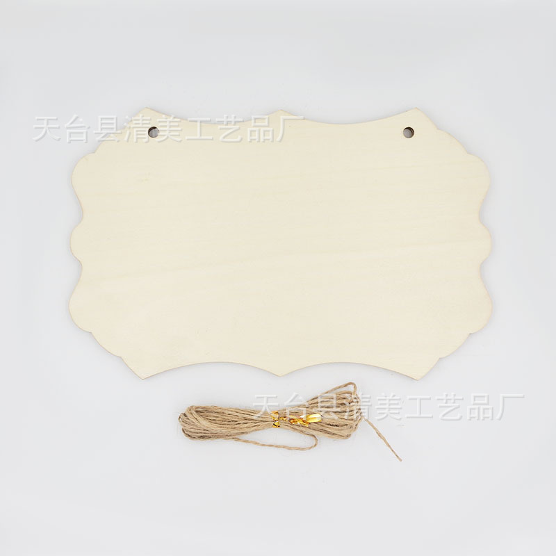 15*23cm4 estilos creativos DIY Tarjeta de mascota lista en blanco puerta placa madera corte por láser con cuerda cáñamo
