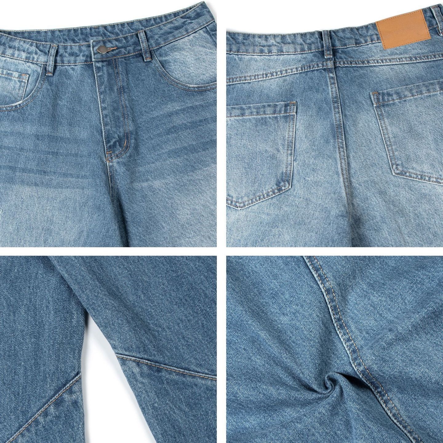 Vaqueros de cimitarra de perfil antiguo de lavado retro americano para hombres y mujeres, pantalones largos casuales de trapeador de plátano suelto de marca de moda