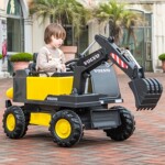 儿童电动挖掘机大号挖土机电动工程车四轮玩具车可坐人宝宝带遥控