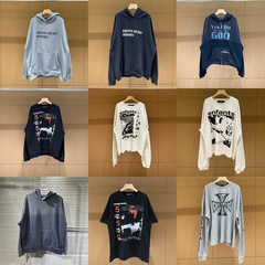 ERD 富二代牧師風プリント文字入り長袖男女兼用ゆったりパーカー ストリート系カジュアル