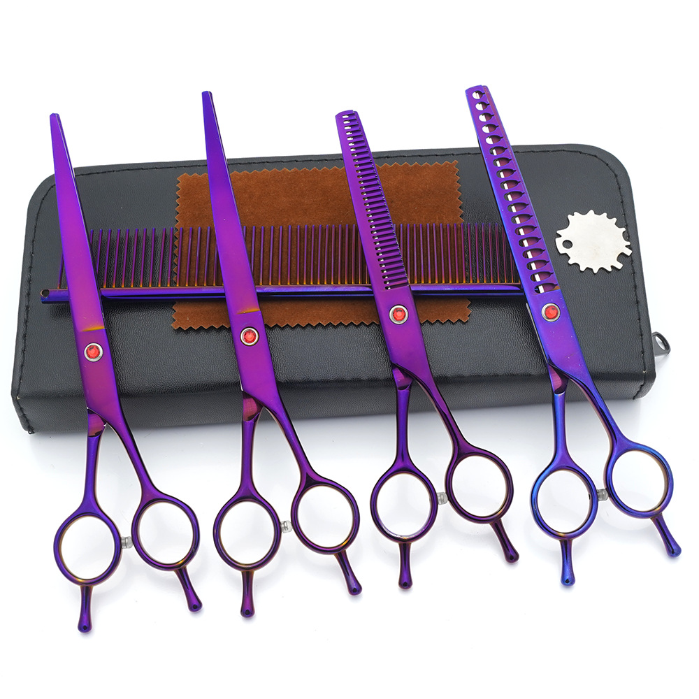 Ventas directas de fábrica para mascotas de acero inoxidable de 7 pulgadas tijeras de aseo para mascotas tijeras de corte de pelo para perros tijeras finas de espina de pescado