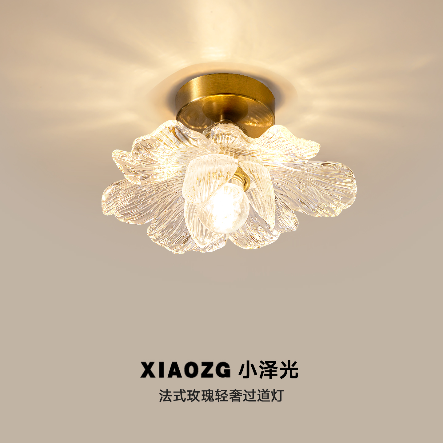 法式复古花瓣过道灯走廊阳台灯楼梯衣帽间入户玄关吸顶灯具高级感