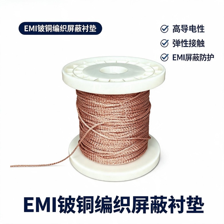 电磁丝网屏蔽圈 镀铜编织网EMI铍铜丝网 空心屏蔽条 电磁兼容定制