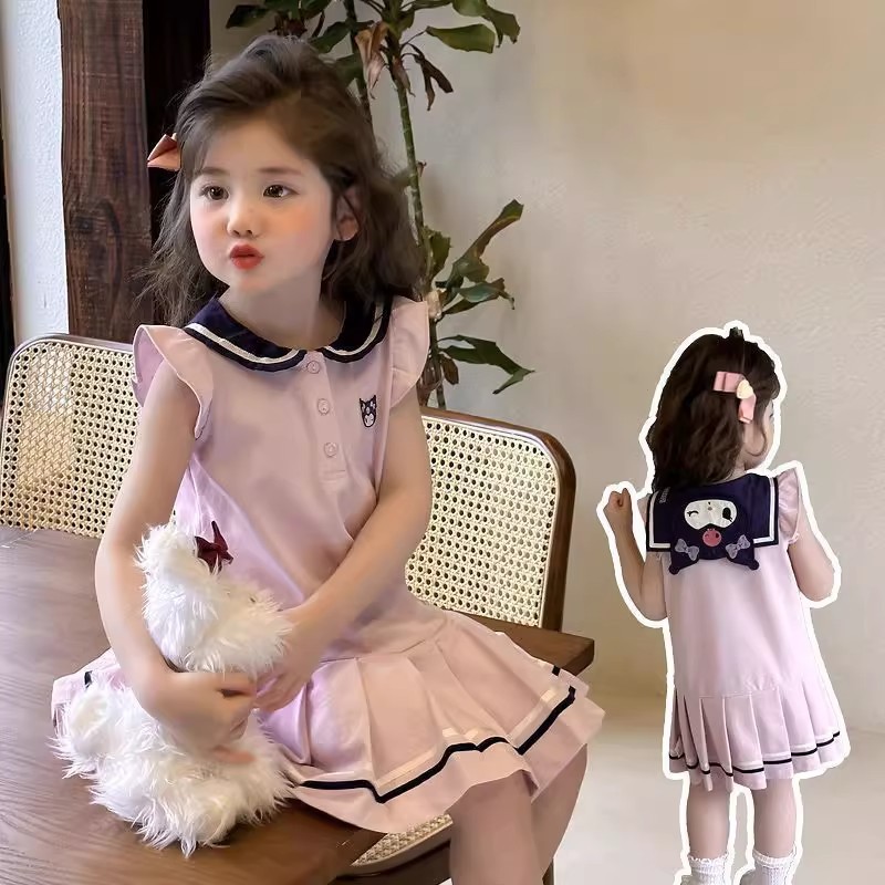 Girls Kuromi Princess Dress Summer 2025 New Children's Style Dress Lolita Baby Kids Clothes