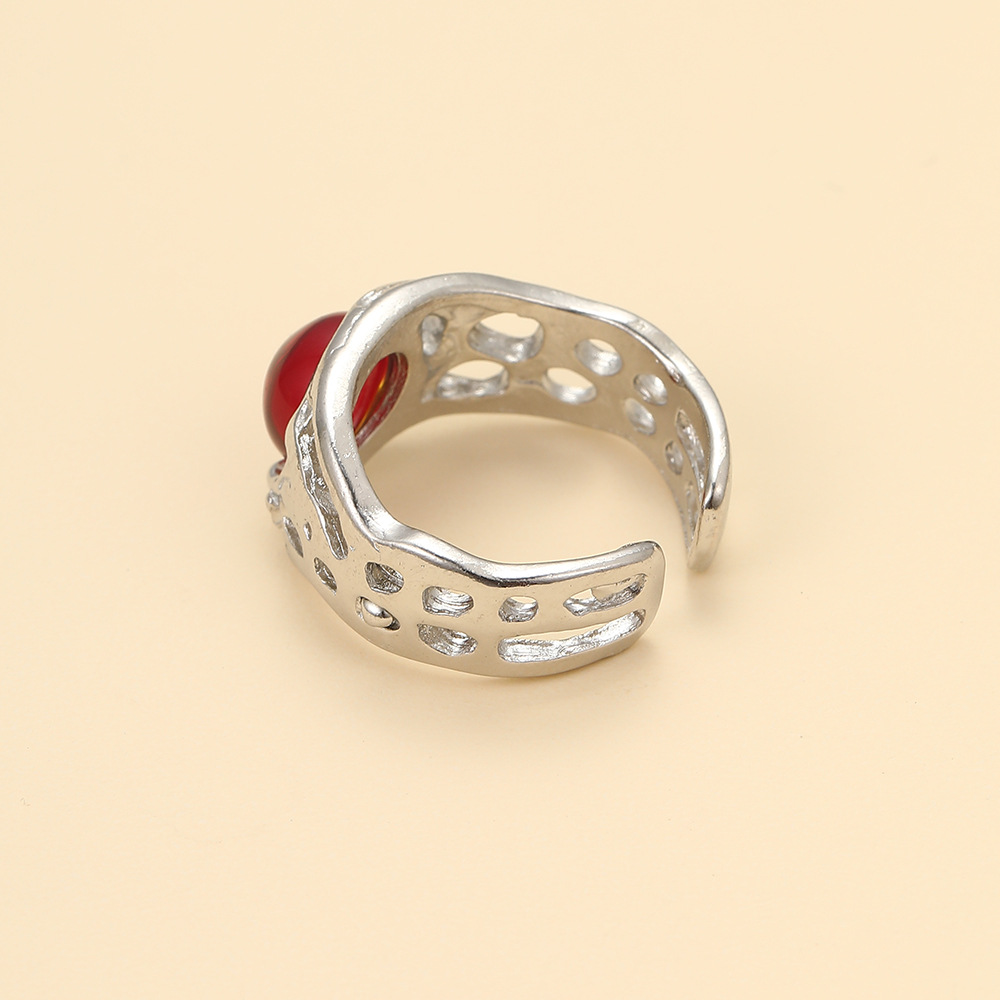 Adjustable Finger Ring Gold Tone Open Design Retro Style Minimalist_voghion.com