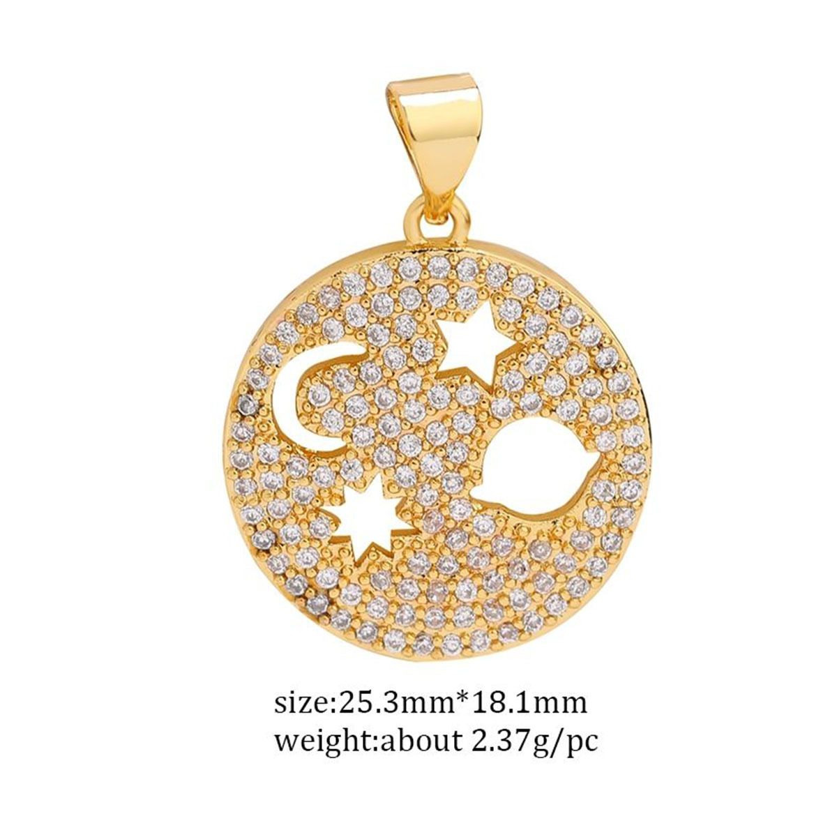 3g Weight Pendant Jewelry Making Type Zircon Inlay Material DIY Jewelry Accessories Classification 1 Piece Quantity Copper Material Devil's Eye, Moon, Heart Shape Pattern Plating Design Vintage Style, Classic Style Style 1 Piece Copper Zircon Devil's Eye Moon Heart Shape Pendant 17