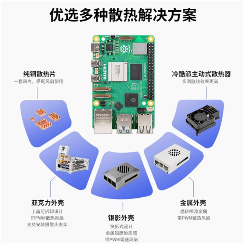Raspberry Pi 5 пятого поколения, плата разработчика Raspberry Pi 5B, материнская плата с PCIe, комплект для Linux (4B)