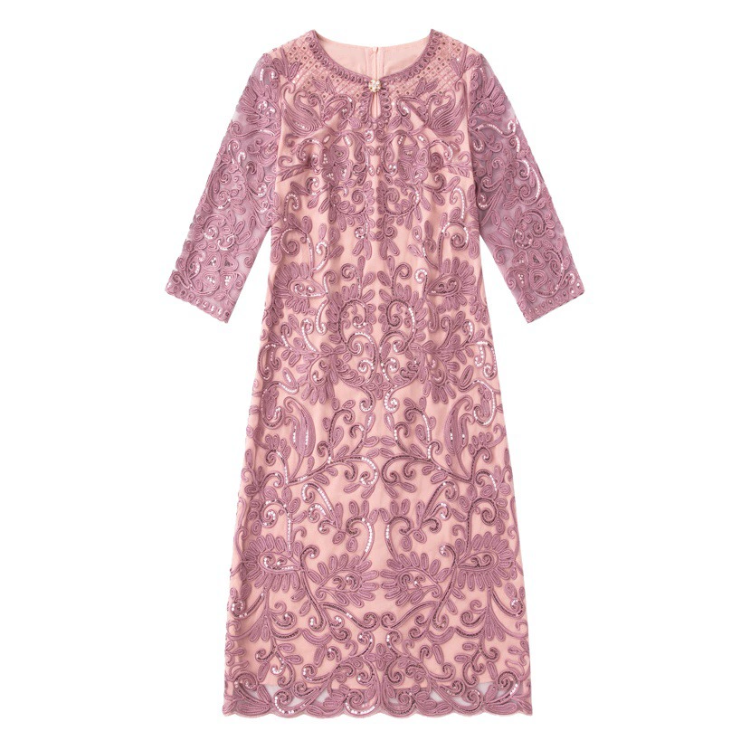 Платье с вышивкой от бренда Shenzhen для женщин среднего возраста, платье для свадебного банкета, наряд для свекрови, сетчатое платье с пайетками больших размеров оптом