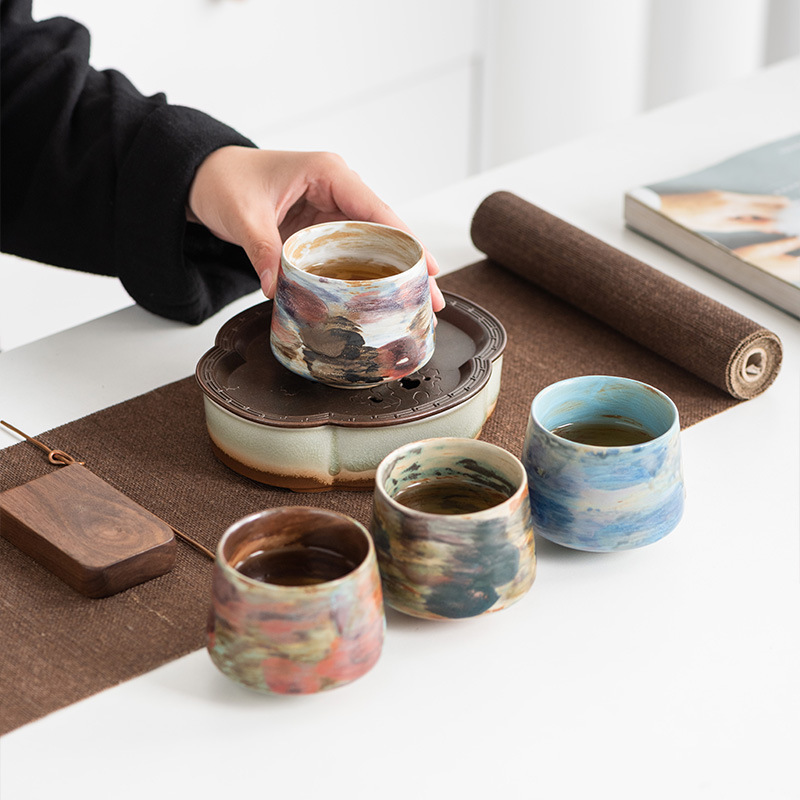 Creative hand color high -value ceramic coffee master cup office…