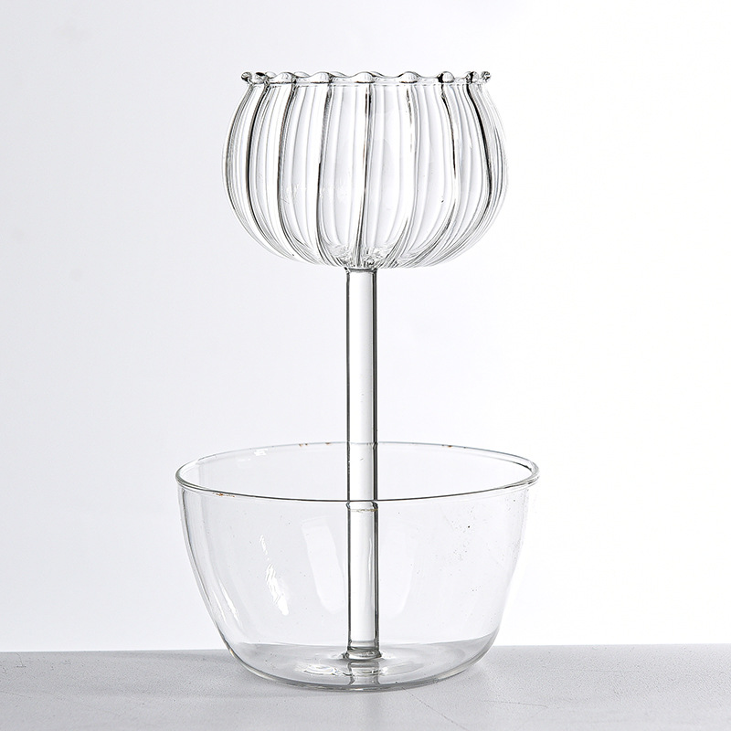De estilo europeo plato de fruta de vidrio mesa de comedor candelabro con velas cena decoración de moda creativa merienda accesorios de decoración