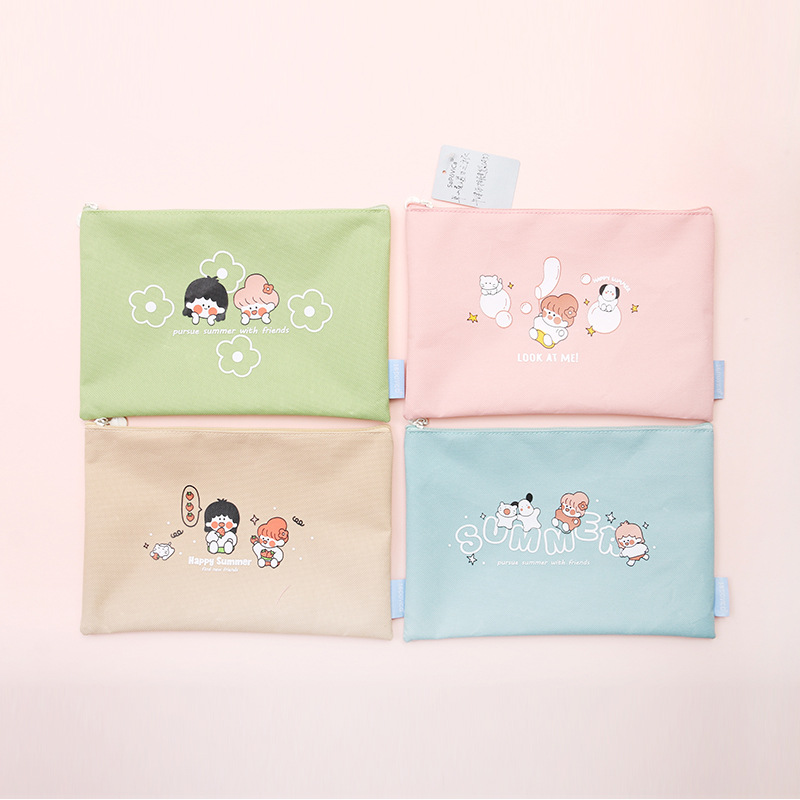 Bolsa con cremallera de tela Oxford "Familia Tuanzi" de SPVEGA - Tamaño B6 - Para almacenar papelería y accesorios