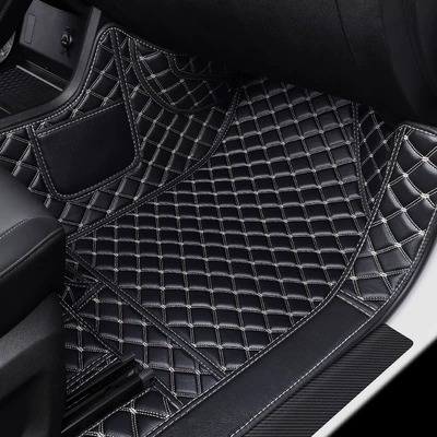 Suitable for Car Floor Mats for Universal Foot Pad - co-pilot-single-layer-black-gold-thread