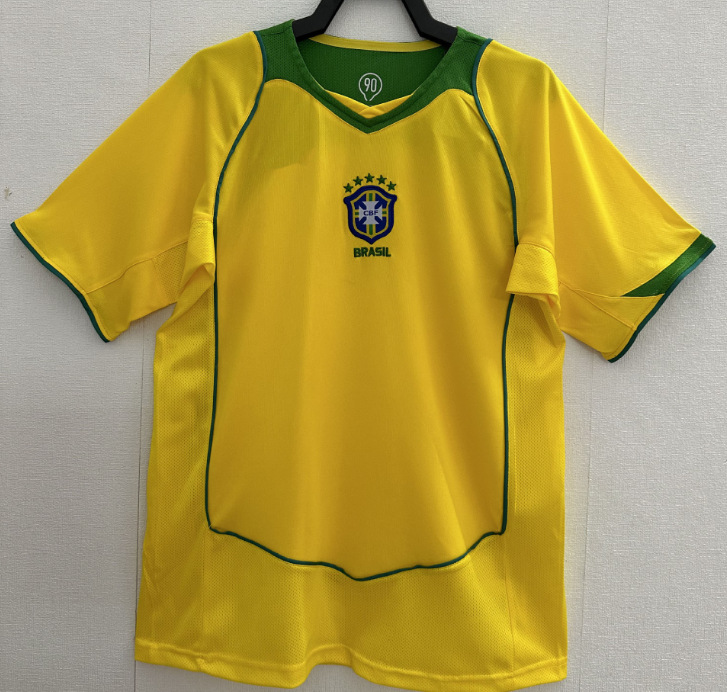 Camiseta de Brasil de manga corta retro 2002 Francia Chelsea Argentina Santas Portugal Camiseta de fútbol AC Milan
