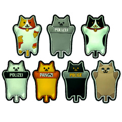 跨境 貓貓盾POLIZEI 魔術貼 臂章  戶外戰術PVC補丁臂章貓章
