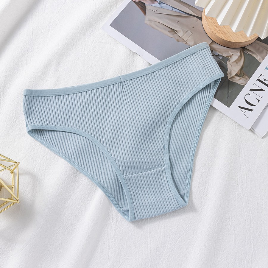 Ropa interior de algodón de las mujeres europeas y americanas transfronterizas cintura baja levantamiento de cadera calzoncillos alta elástica simple ropa interior de niña transpirable comercio exterior