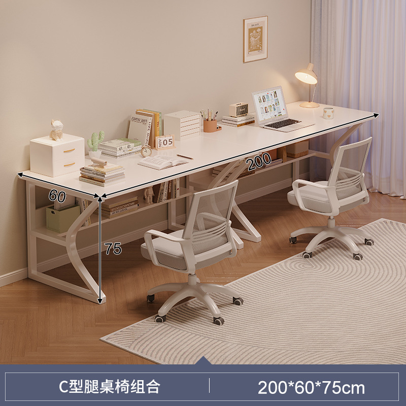 Mesa de computadora de dos personas mesa de escritorio para estudiantes de estudio en el hogar escritorio de dormitorio pequeño escritorio escritorio minimalista escritorio de oficina blanco