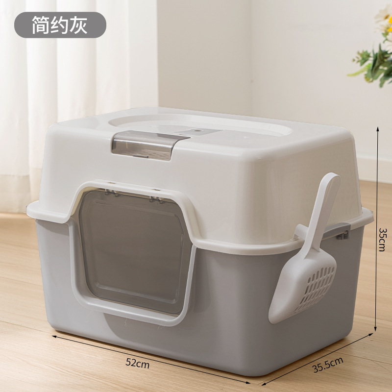 La caja de arena para gatos está completamente cerrada, desodorante, inodoro para gatos enorme, lavabo cerrado a prueba de salpicaduras, grandes suministros cerrados para mascotas