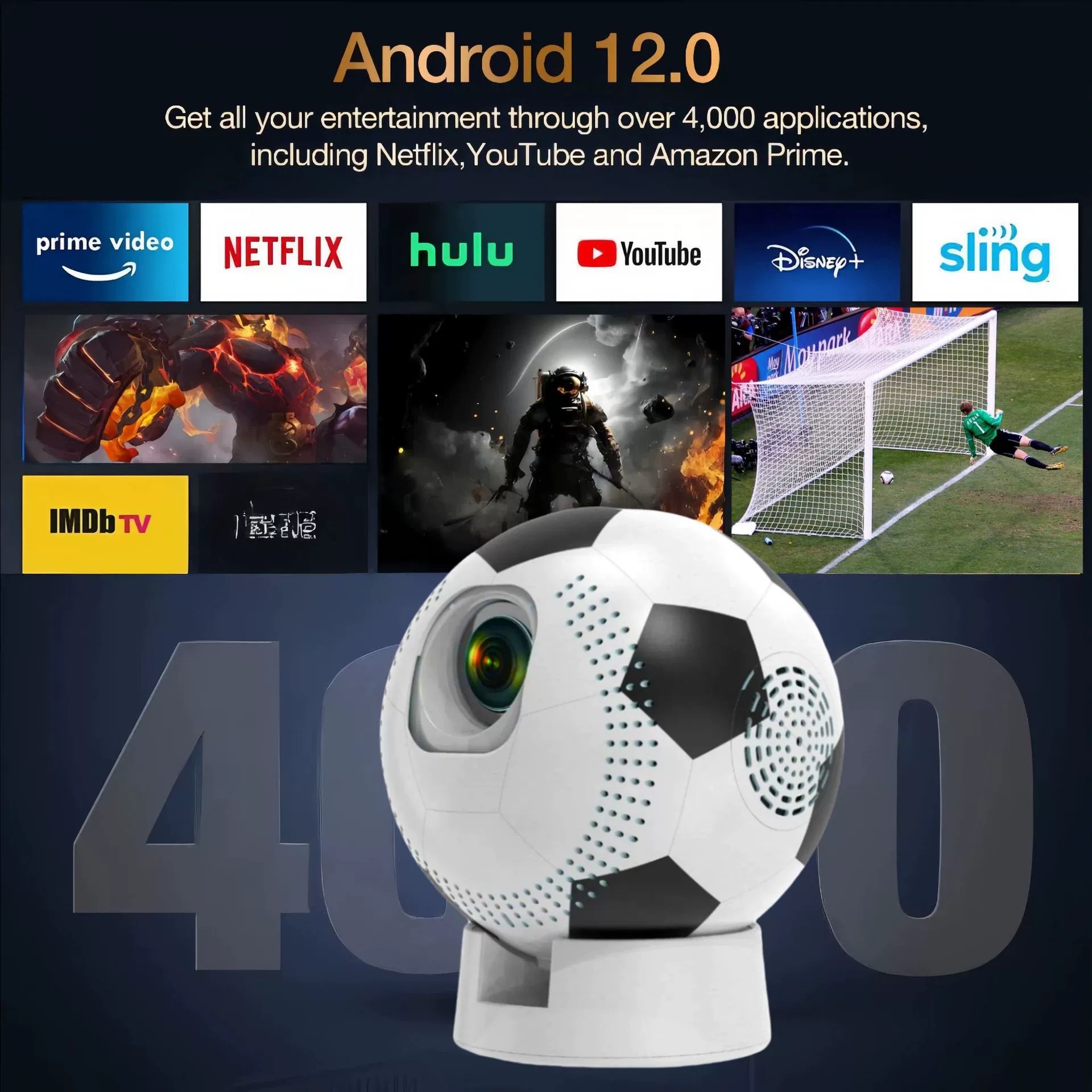 2026 Football World Cup 4K Projector Ultra Hd Home Wifi Projector Projector Bluetooth 720P