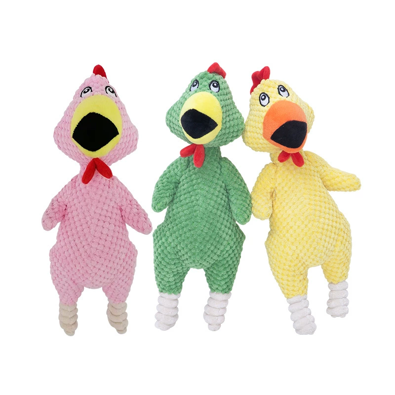 Amazon Товары для домашних животных Игрушка для укусов собак Странный лающий куриный голос Интерактивная игрушка для собак Голосовая Кукла Оптом