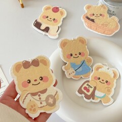 Kitchen Lele cartoon cute butter bear wooden pulp cotton dishwashing artifact cotton wipe cleaning cloth wooden pulp cotton wholesale