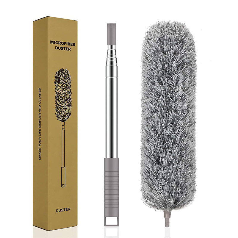 In-stock retractable household roof cleaning duster for dust removal, electrostatic dust remover 2.78m with extended handle and washable design In-stock retractable household roof cleaning duster for dust removal, electrostatic dust remover 2.78m with extended handle and washable design