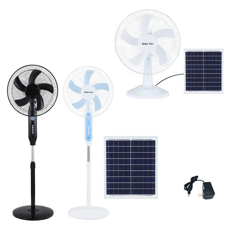 Ventilador de carga solar, fuerte viento doméstico, batería silenciosa vertical, ventilador de movimiento de cabeza, camping al aire libre, portátil