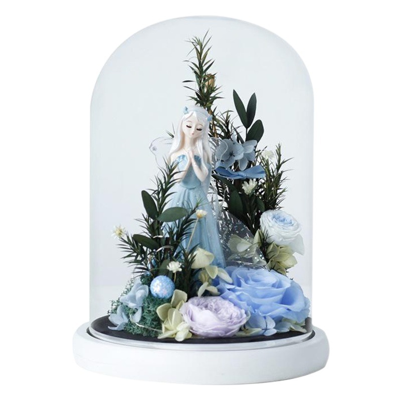 Regalo de cumpleaños para novia, cubierta de cristal con rosa eterna, producto terminado, accesorios de fotografía al por mayor, regalo para amante, Navidad