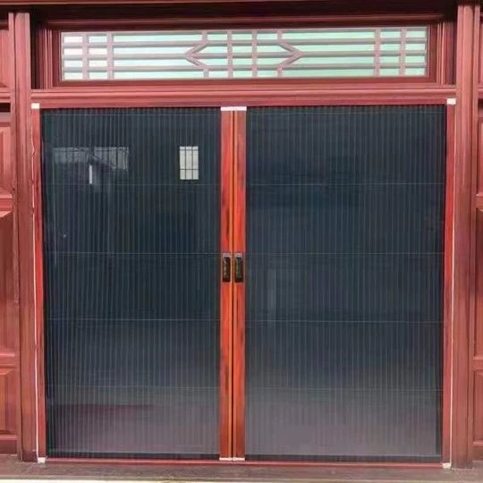 纱门纱窗隐形沙窗免打孔铝合金折叠门帘子防蚊夏天手动推拉伸缩门