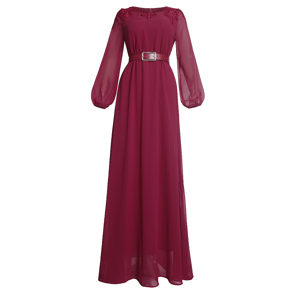 Women's Clothing fashion temperament commuting high waist slimming loose solid color dress _voghion.com